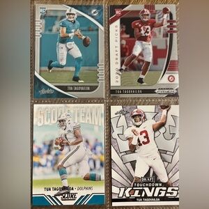 🏈 Tau Tagovailoa, Quarterback Miami Dolphins, 4 NFL Trading Cards